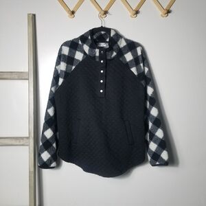 MAURICES WOMEN'S BLACK AND WHITE GINGHAM PULLOVER SIZE 0X